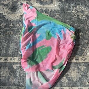 Colorful Tie-Dye Tank Top one shoulder